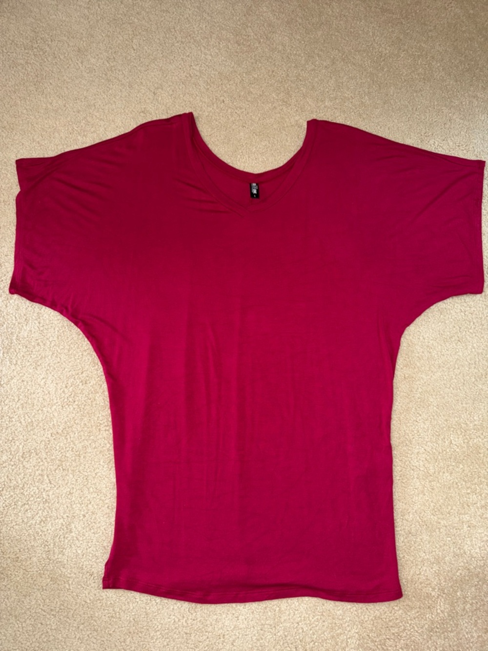 Women's V-Neck Tunic Top in Raspberry - Picture 5 of 7